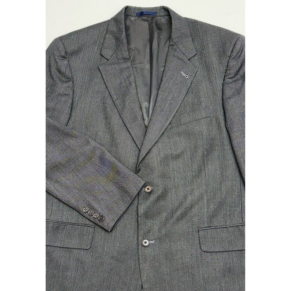 VTG Y2K Daniel Cremieux Loro Piana Gray/Black Birdseye Wool Ventless Blazer 42R